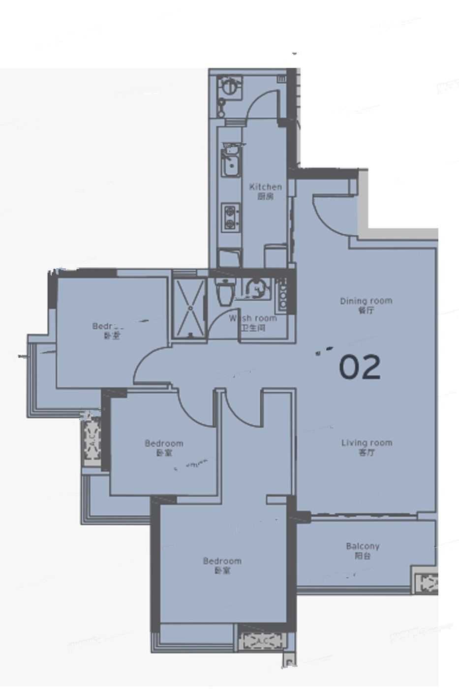 嘉云汇3室户型图94-117㎡