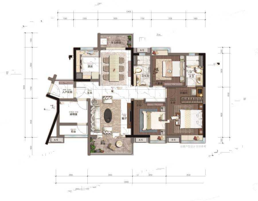 华润置地润悦4室户型图125-140㎡