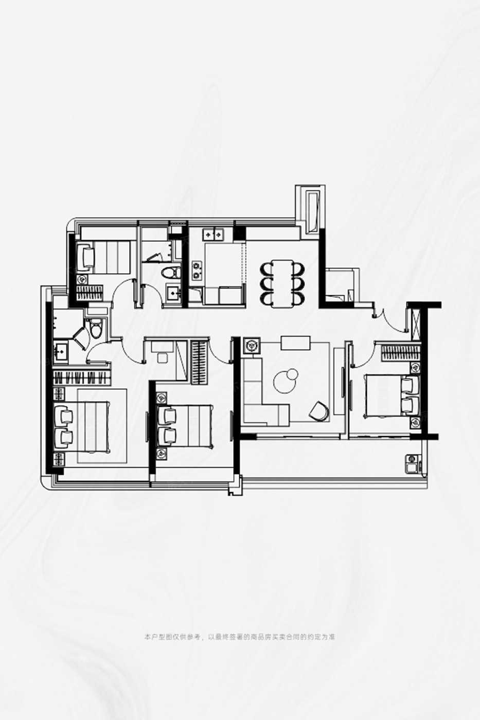 越秀瑞麓府4室户型图140-140㎡