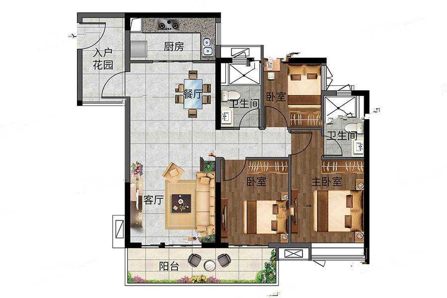 星图TOD3室户型图85-134㎡