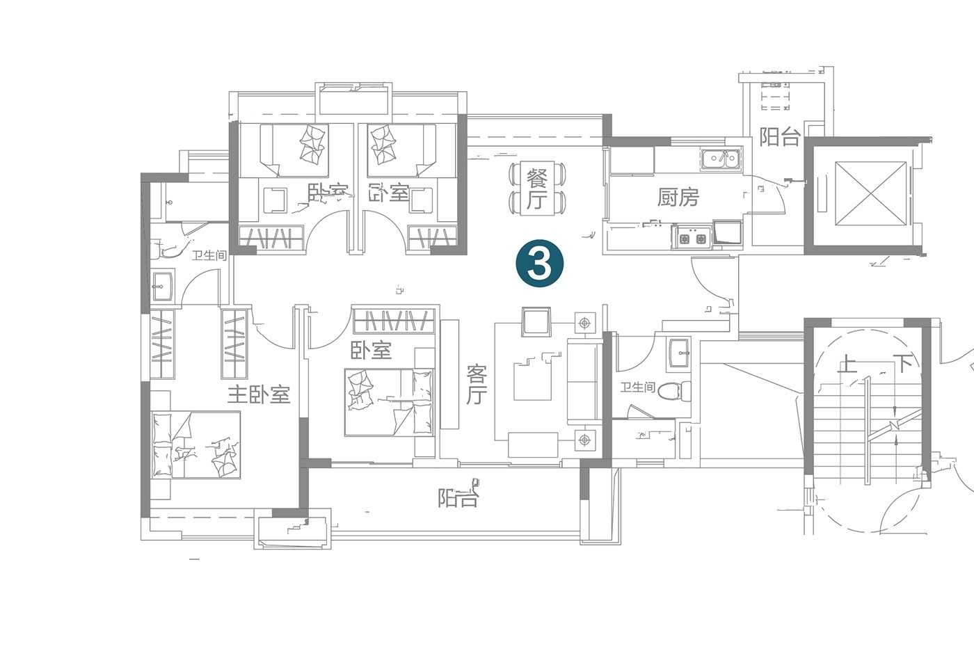 凯德山海连城4室户型图125-330㎡