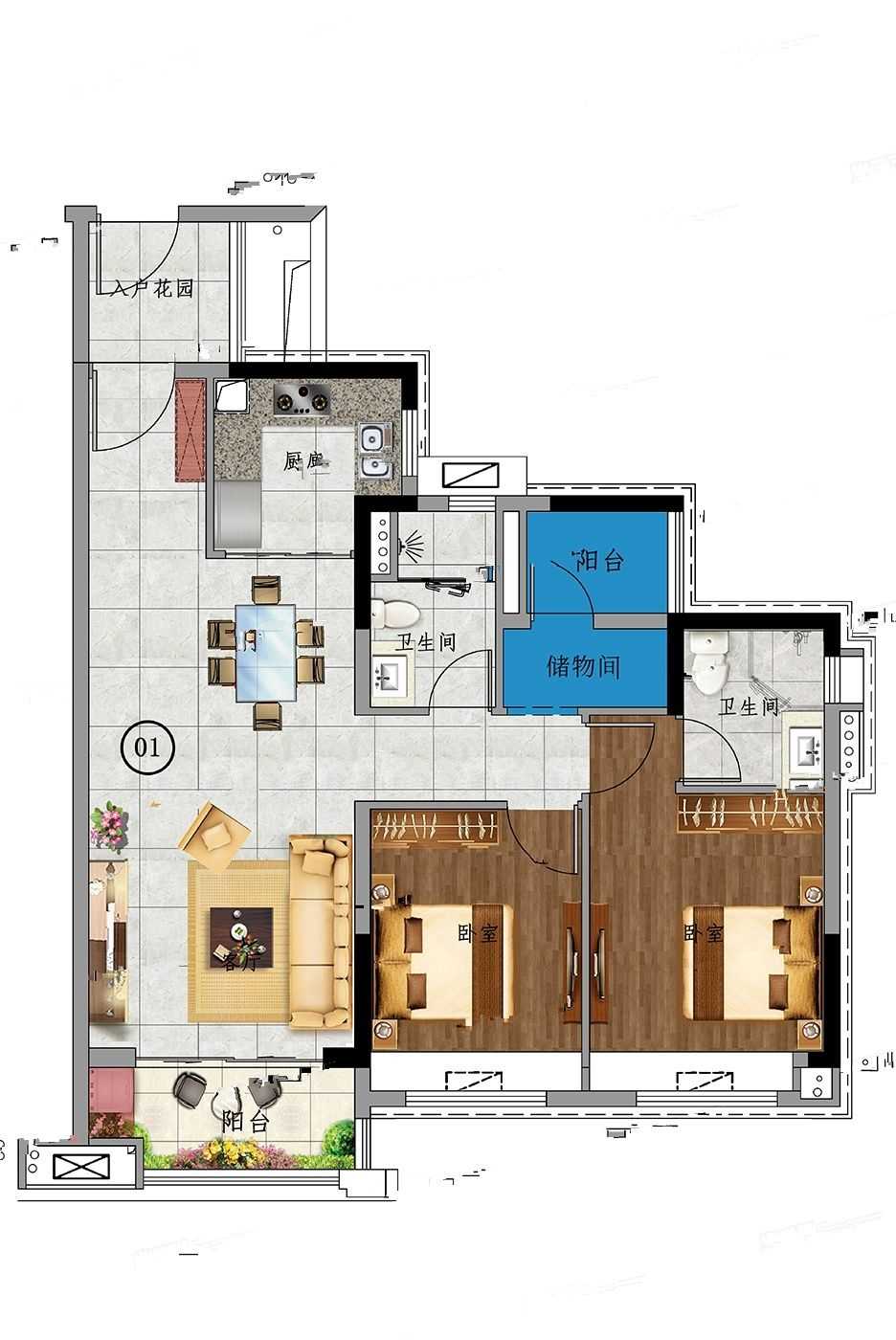 星图TOD2室户型图78-127㎡