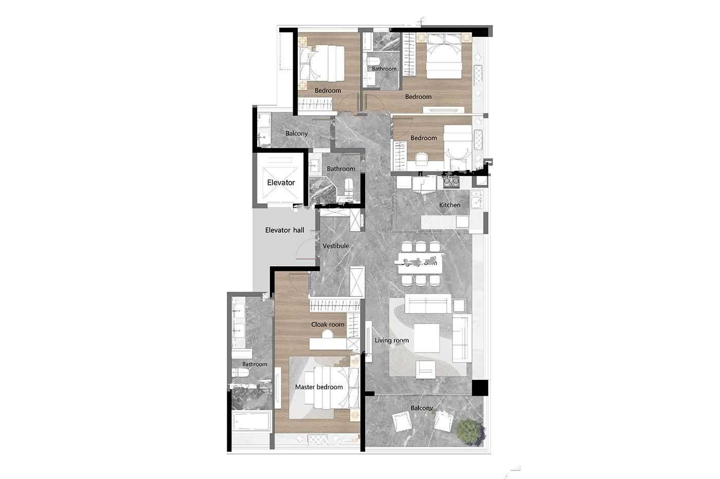 越秀大学城和樾府4室户型图136-175㎡