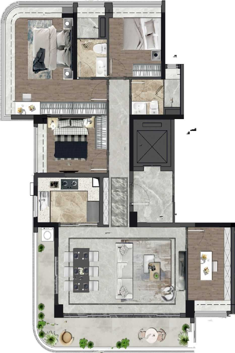 华润置地金沙瑞府4室户型图143-143㎡