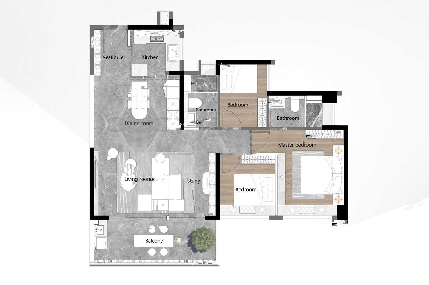 越秀大学城和樾府3室户型图