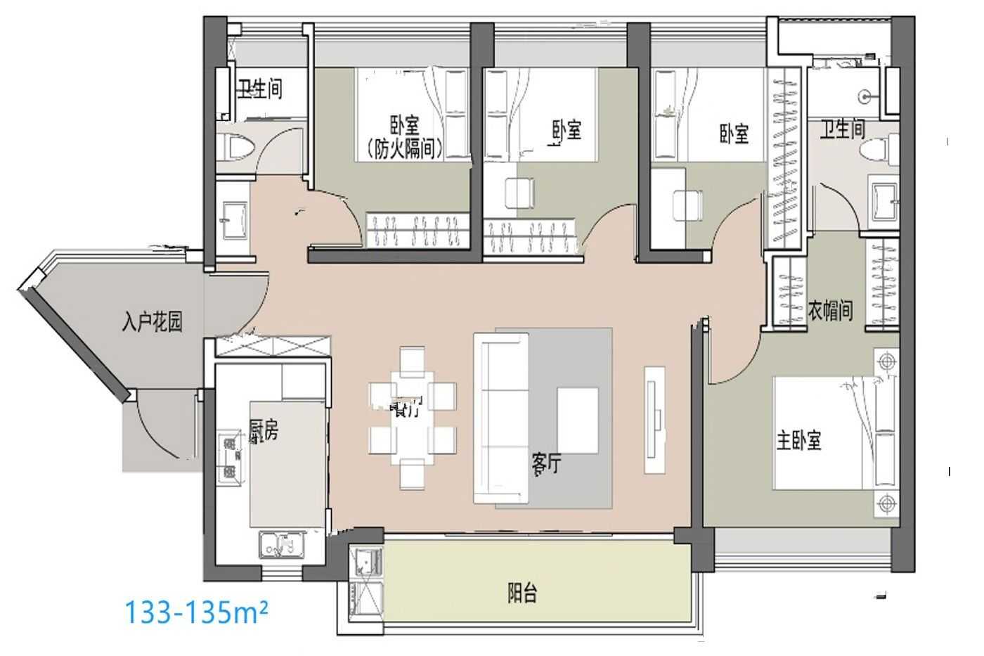 万汇天地曦府4室户型图